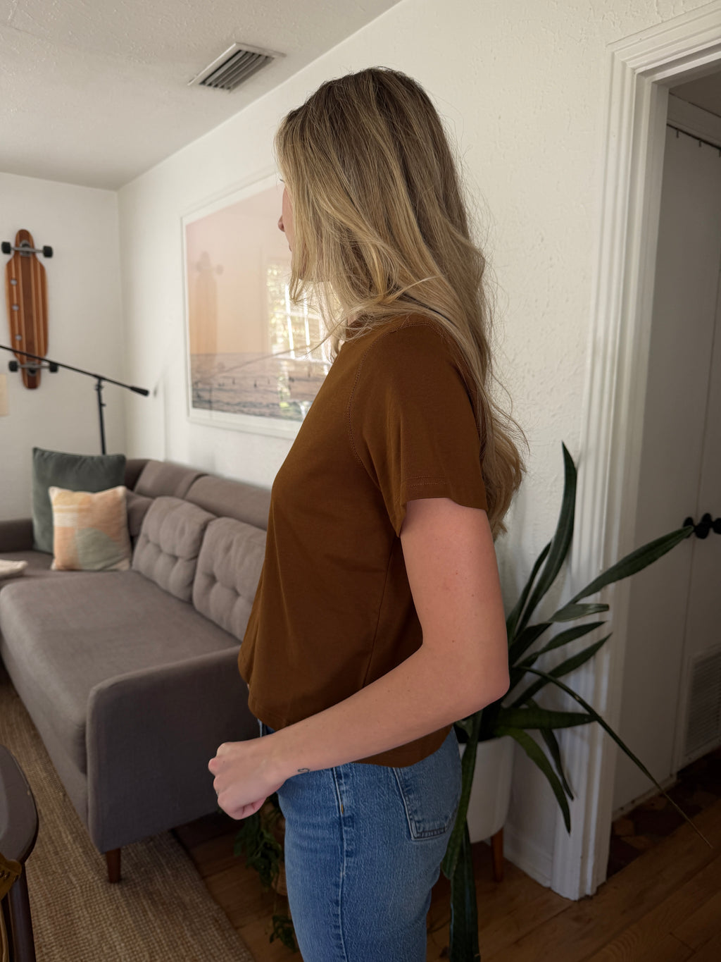 Karter Boxy Basic T-Shirt (Brown)