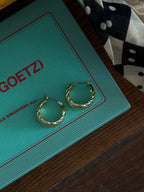 Twist Textured Brass Hoop Earrings