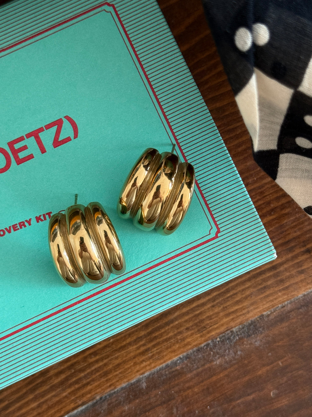 Three Line Half Hoop Earrings