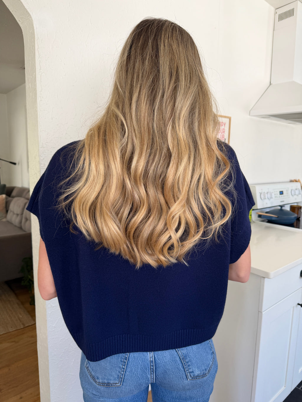 PINCH Heidi Boxy Knit Sleeveless Top (Navy)