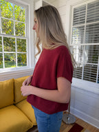 PINCH Heidi Boxy Knit Sleeveless Top (Red)