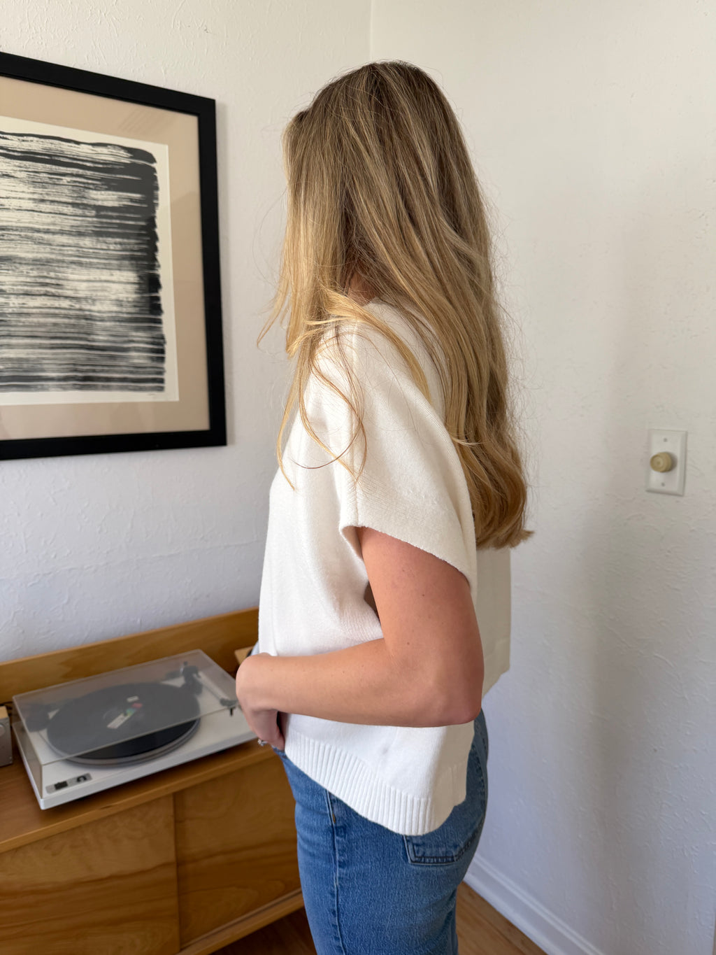 PINCH Heidi Boxy Knit Sleeveless Top (White)