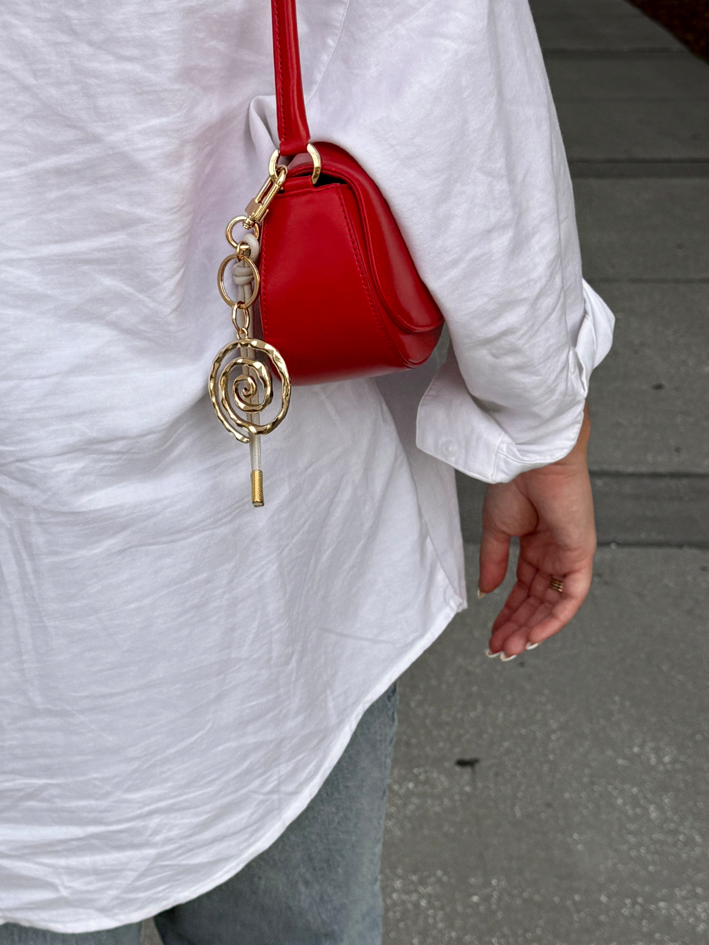 Textured Swirl Pendant Bag Charm