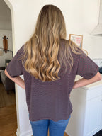 Things Between Gia Striped Oversized Cotton T-Shirt (Wine/Navy)