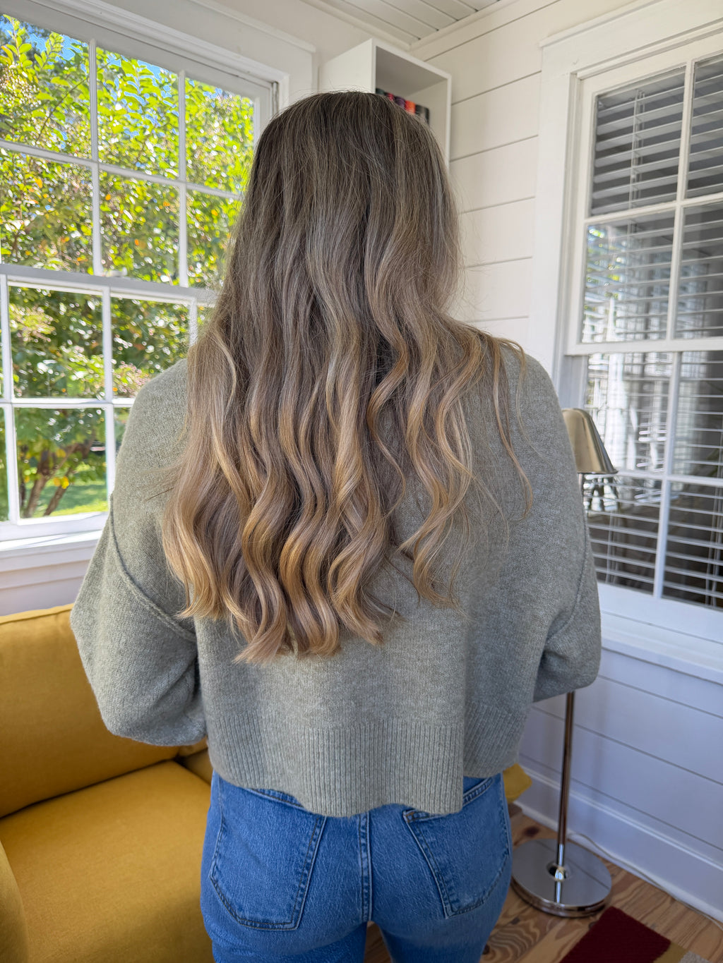 Addison Knit Buttoned Henley Long Sleeve Top (Sage)