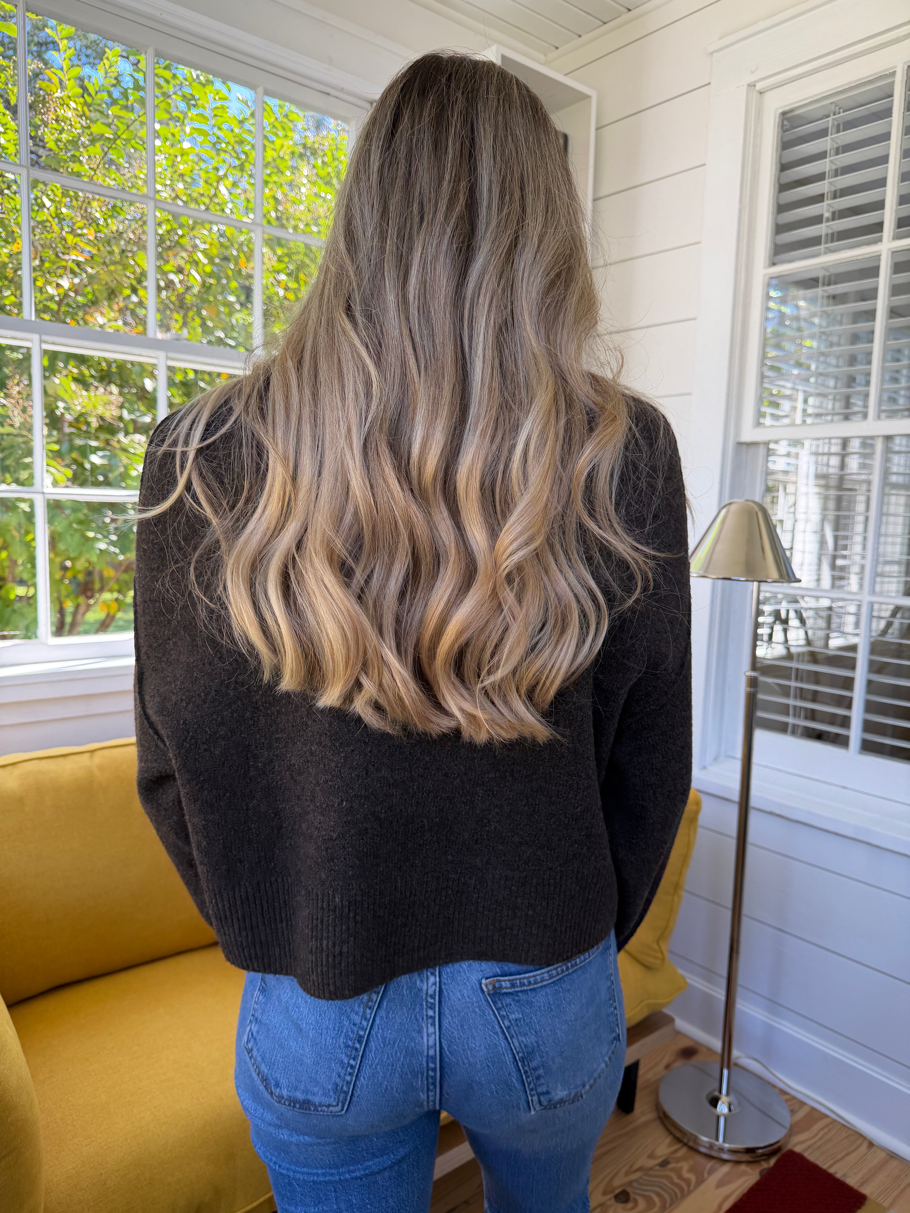 Addison Knit Buttoned Henley Long Sleeve Top (Brown)