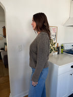 PINCH Aubrey Taupe Collared Sweater Long Sleeve Top