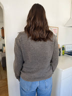 PINCH Aubrey Taupe Collared Sweater Long Sleeve Top