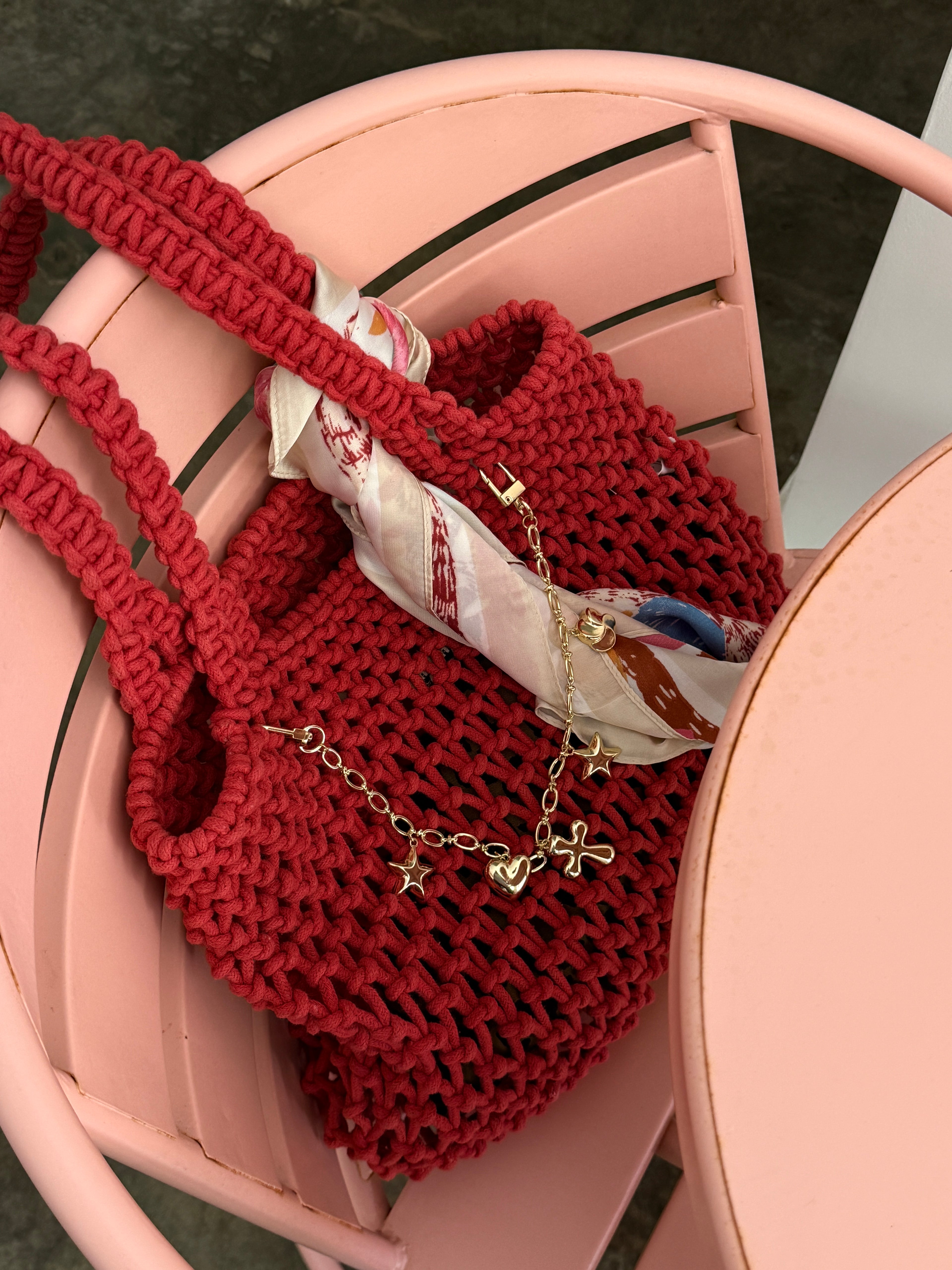 Cross and Multi-Charm Bag Chain