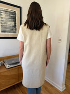 PINCH Angela Knit Duster Vest Longline Cardigan (Cream)