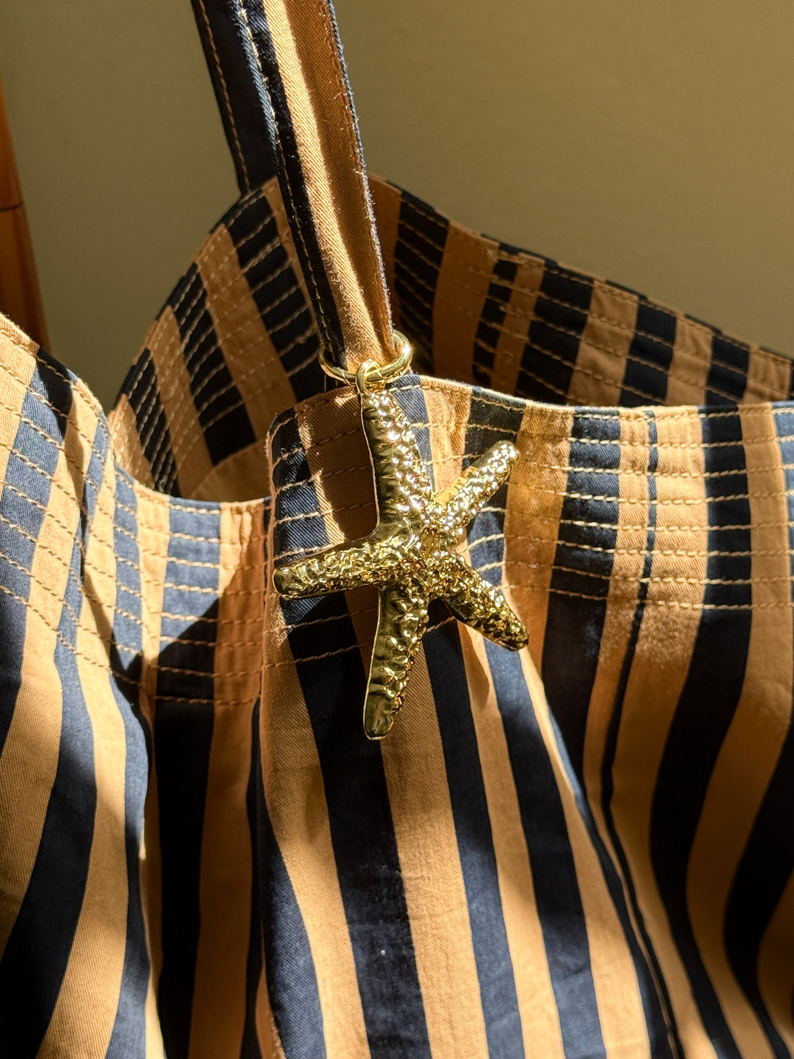 Hammered Starfish Pendant Bag Charm