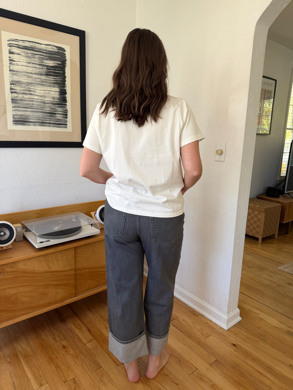 Miou Muse Raven Grey Cuffed Denim Jeans