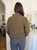 Amber Olive Green Mock Neck Long Sleeve Knit Top