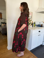 Annie Brown Floral Short Sleeve Buttoned Maxi Dress