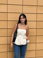 Sofie the Label Elsie Cream Peplum Sleeveless Top