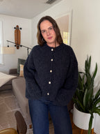 Sofie the Label Briar Navy Speckled Knit Button Cardigan