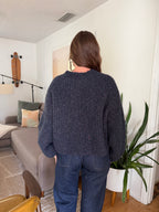 Sofie the Label Briar Navy Speckled Knit Button Cardigan