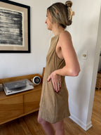 Sofie the Label Kiara Tan Suede High Neck Mini Dress