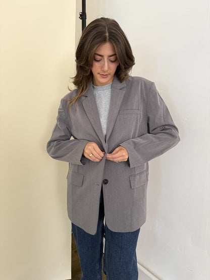 Leah Oversized Grey Blazer Jacket