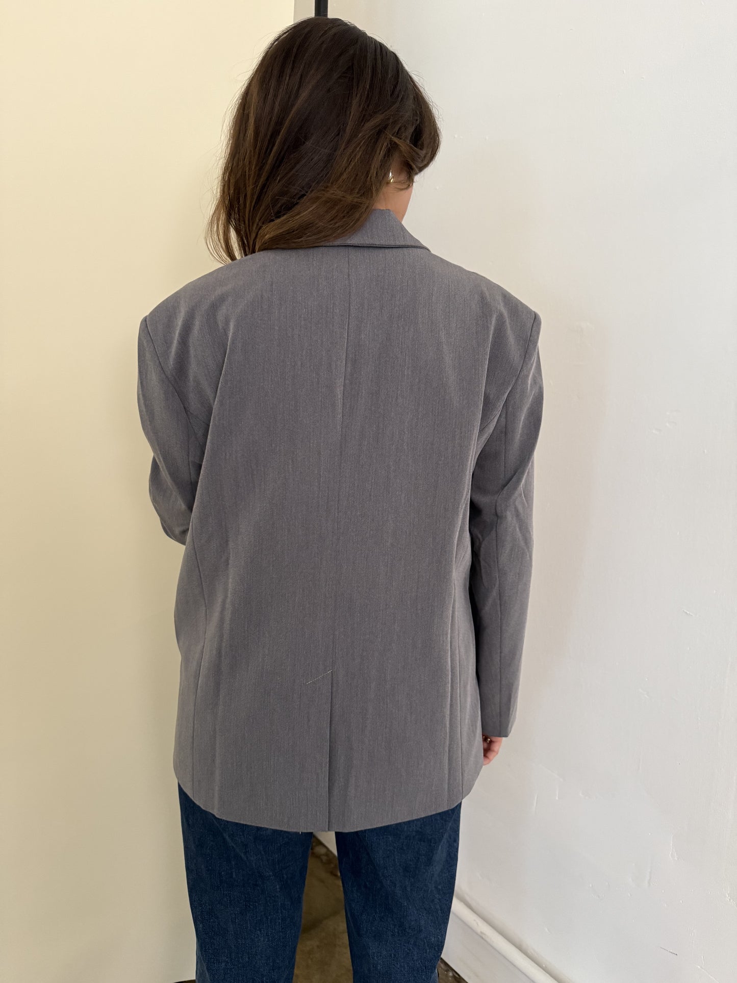 Leah Oversized Grey Blazer Jacket