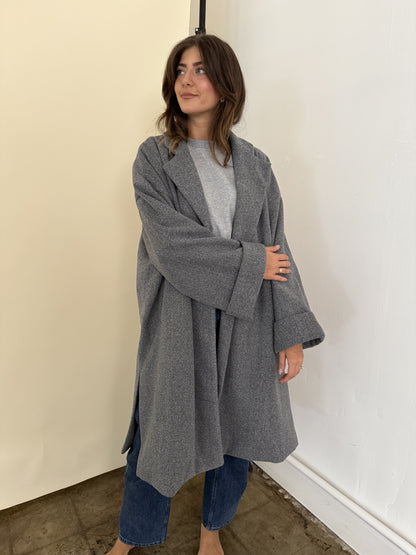 Landon Grey Oversized Trench Jacket