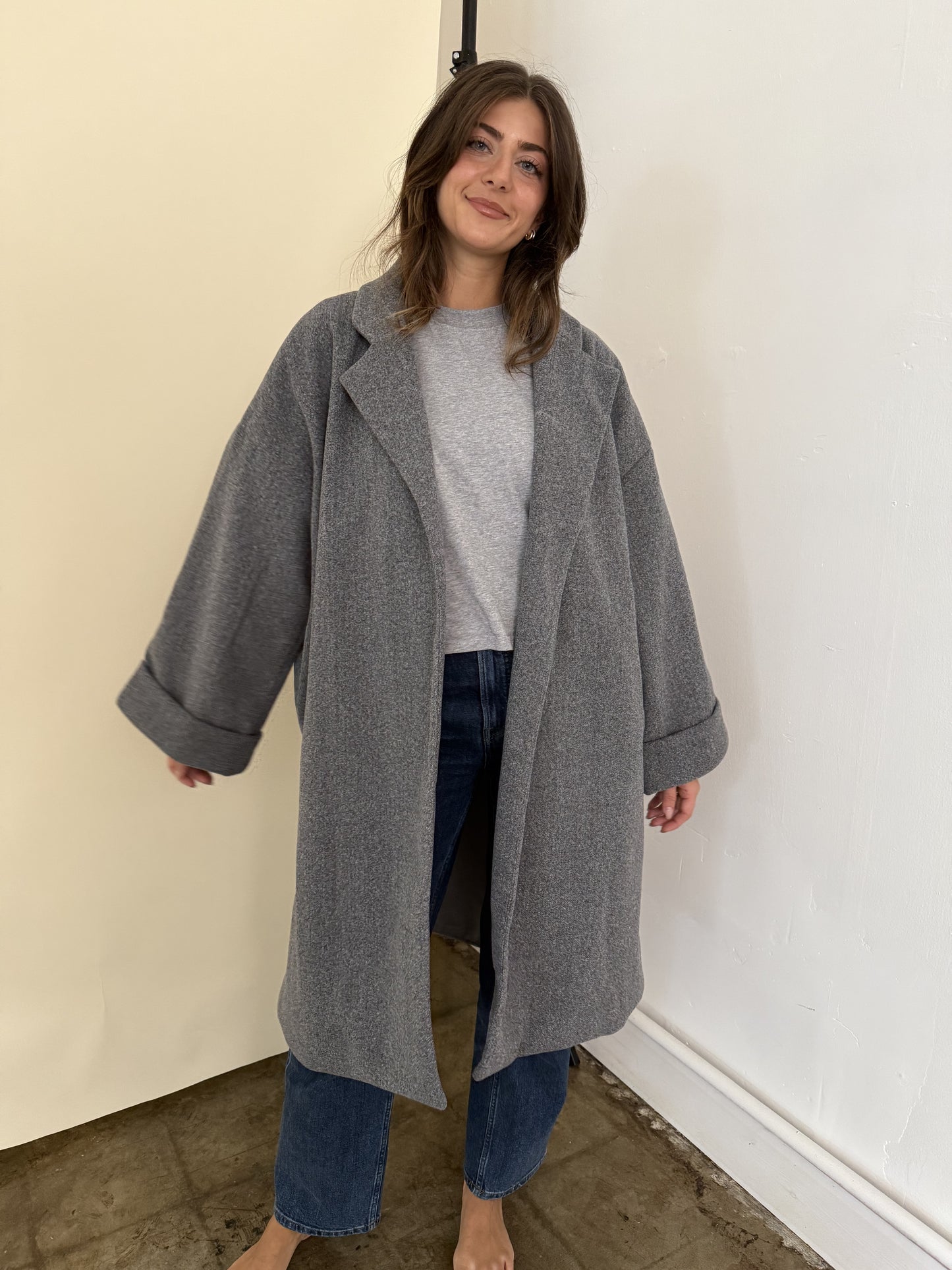 Landon Grey Oversized Trench Jacket