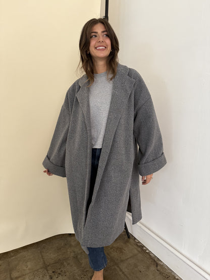 Landon Grey Oversized Trench Jacket