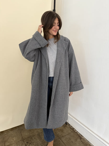 Landon Grey Oversized Trench Jacket