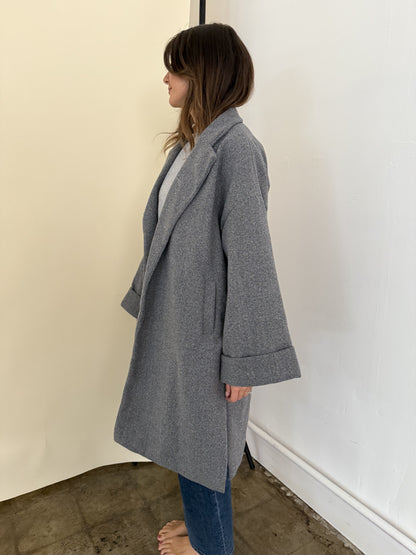 Landon Grey Oversized Trench Jacket