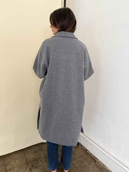 Landon Grey Oversized Trench Jacket