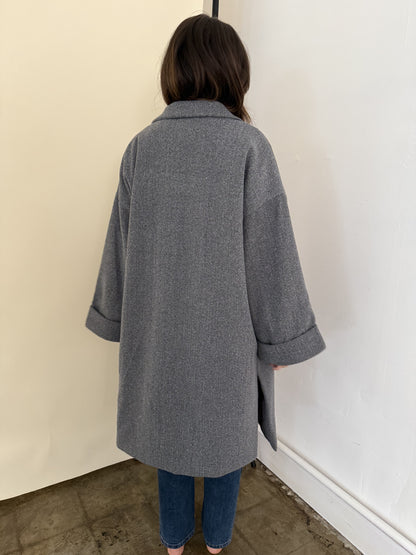Landon Grey Oversized Trench Jacket