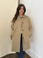 Lillian Khaki Oversized Button Trench Coat