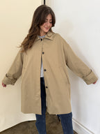 Lillian Khaki Oversized Button Trench Coat