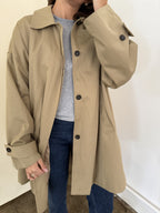 Lillian Khaki Oversized Button Trench Coat