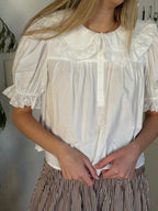 Things Between Diana White Eyelet Peter Pan Collar Top