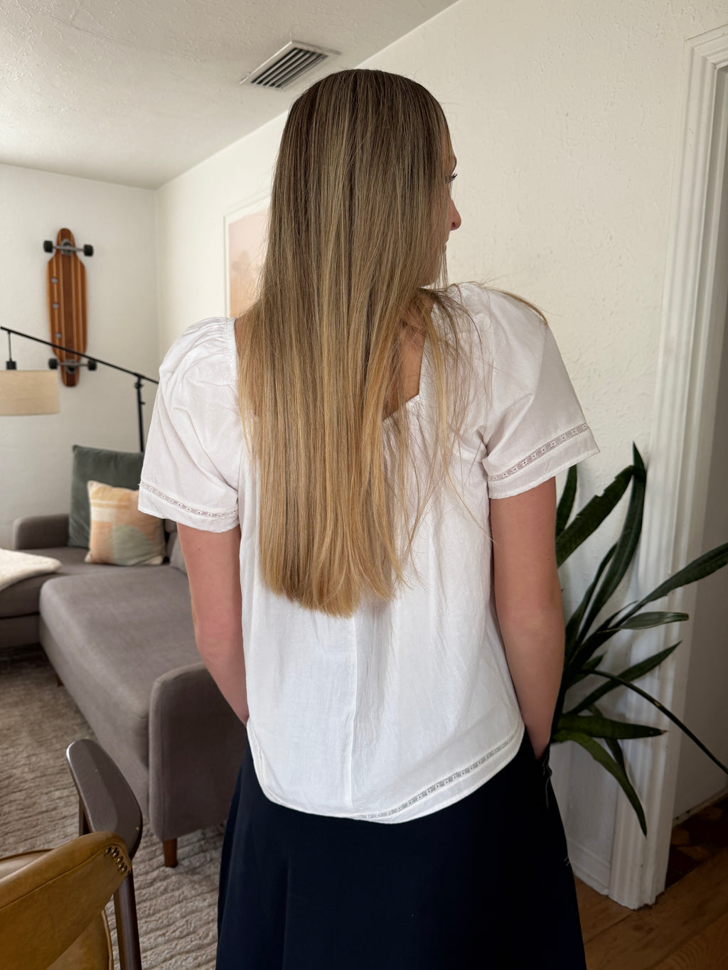 Things Between Daisy White Embroidered Babydoll Top