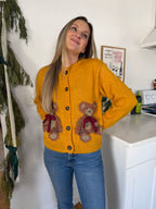 Sofie the Label Emma Teddy Bear Buttoned Cardigan (Yellow)
