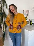 Sofie the Label Emma Teddy Bear Buttoned Cardigan (Yellow)