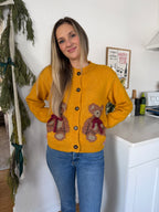 Sofie the Label Emma Teddy Bear Buttoned Cardigan (Yellow)