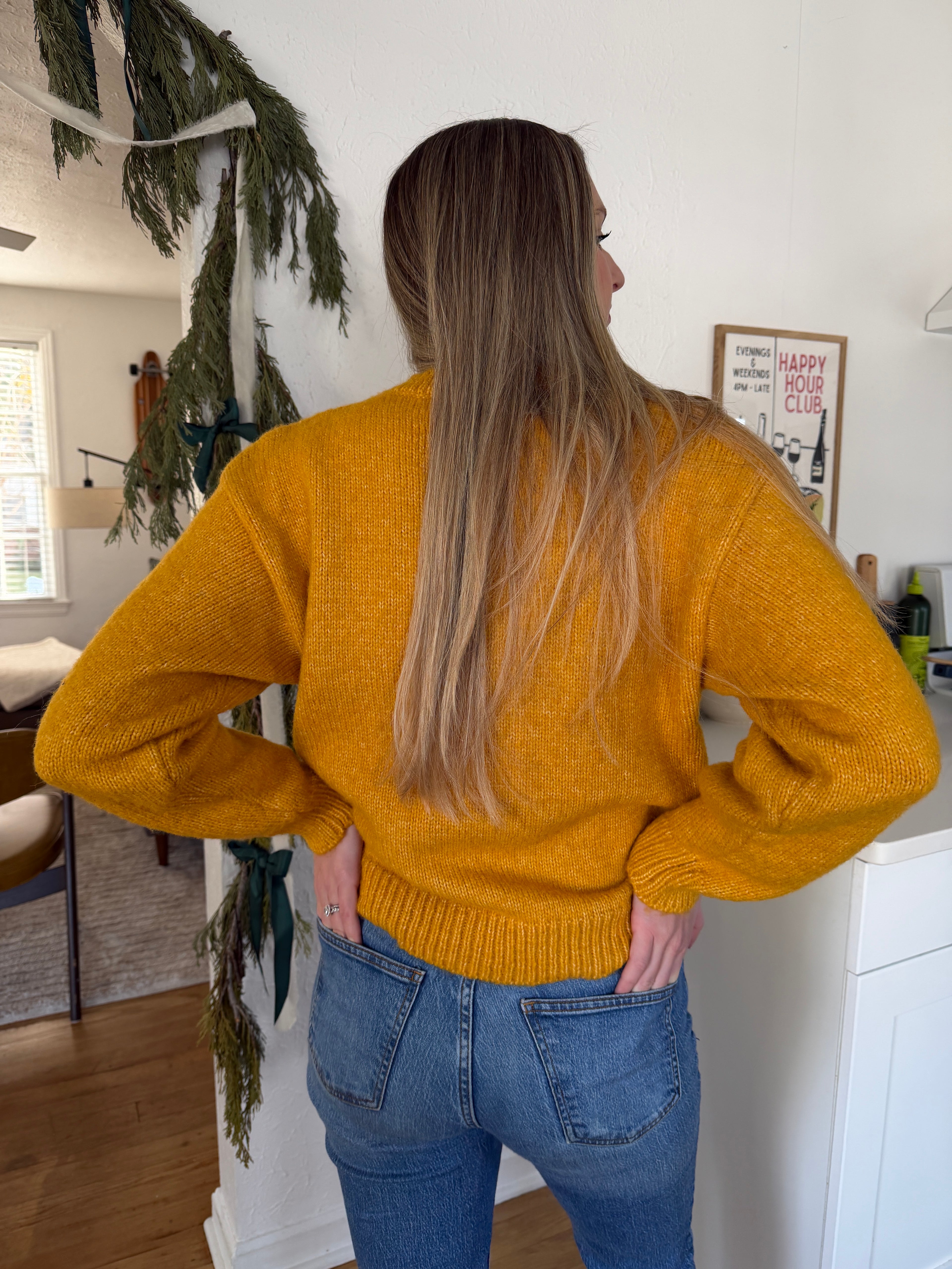 Sofie the Label Emma Teddy Bear Buttoned Cardigan (Yellow)