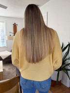 Things Between Piper Knit Rolled Hem Button Cardigan (Honey Yellow)