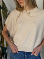 PINCH Heidi Boxy Knit Sleeveless Top (Cream)