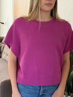 PINCH Heidi Boxy Knit Sleeveless Top (Fuchsia)