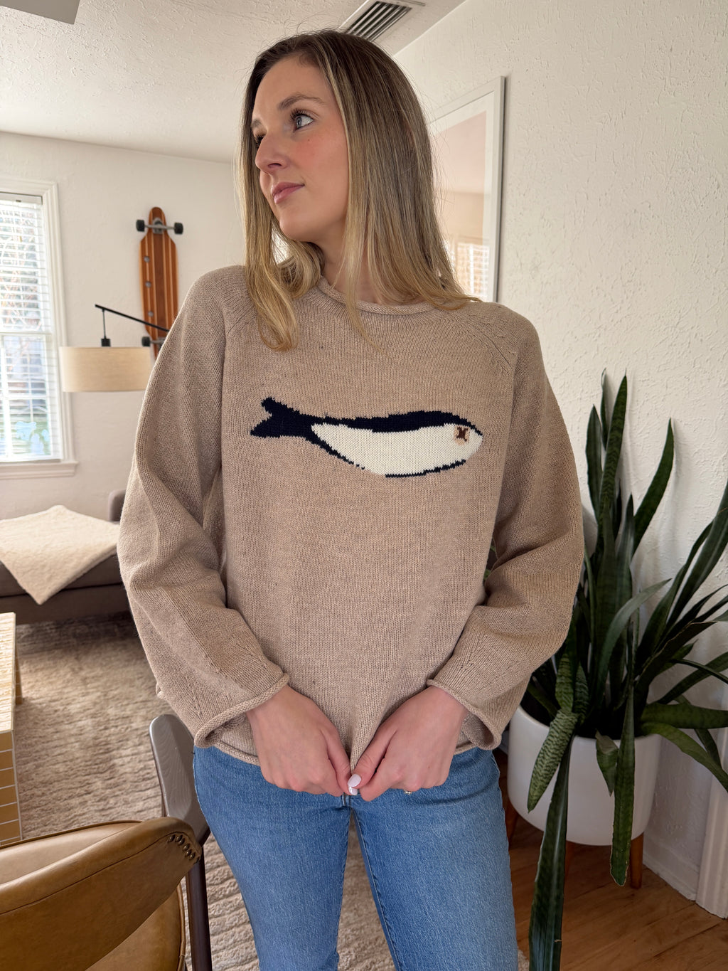 Things Between Poppy Sardine Oat Oversized Sweater