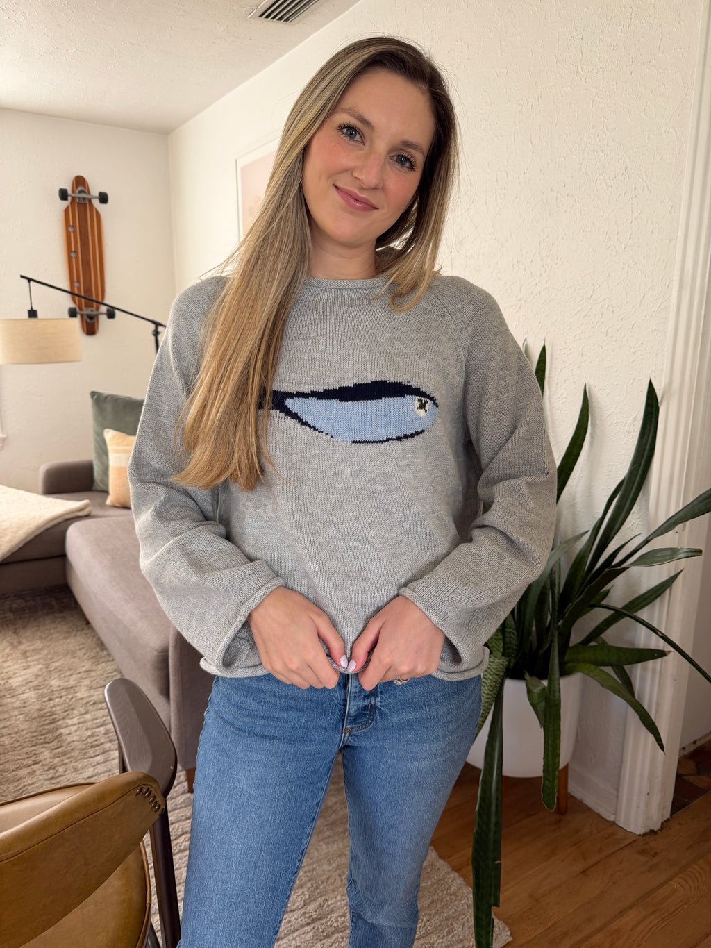 Things Between Poppy Sardine Grey Knit Oversized Sweater