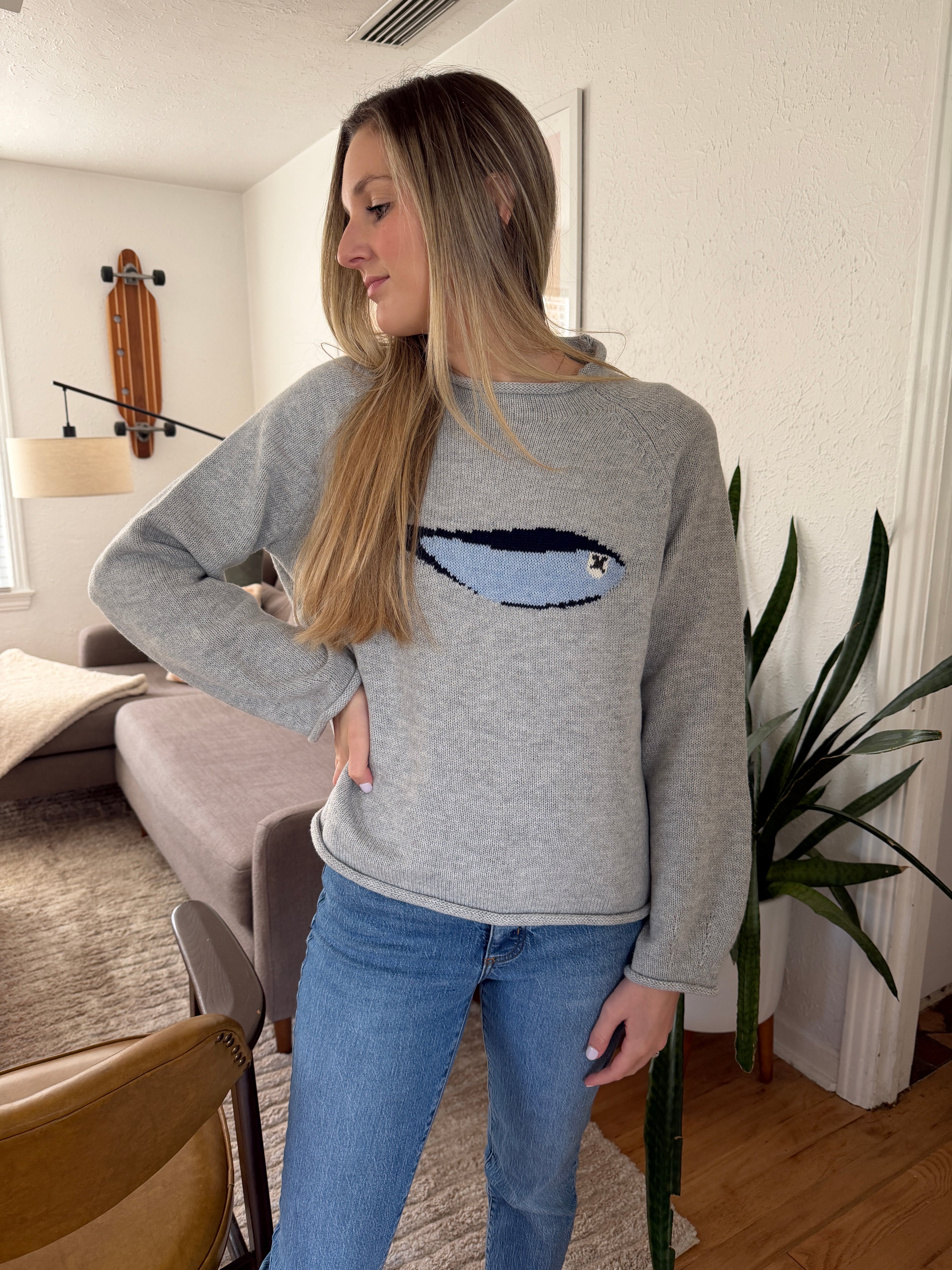 Things Between Poppy Sardine Grey Knit Oversized Sweater