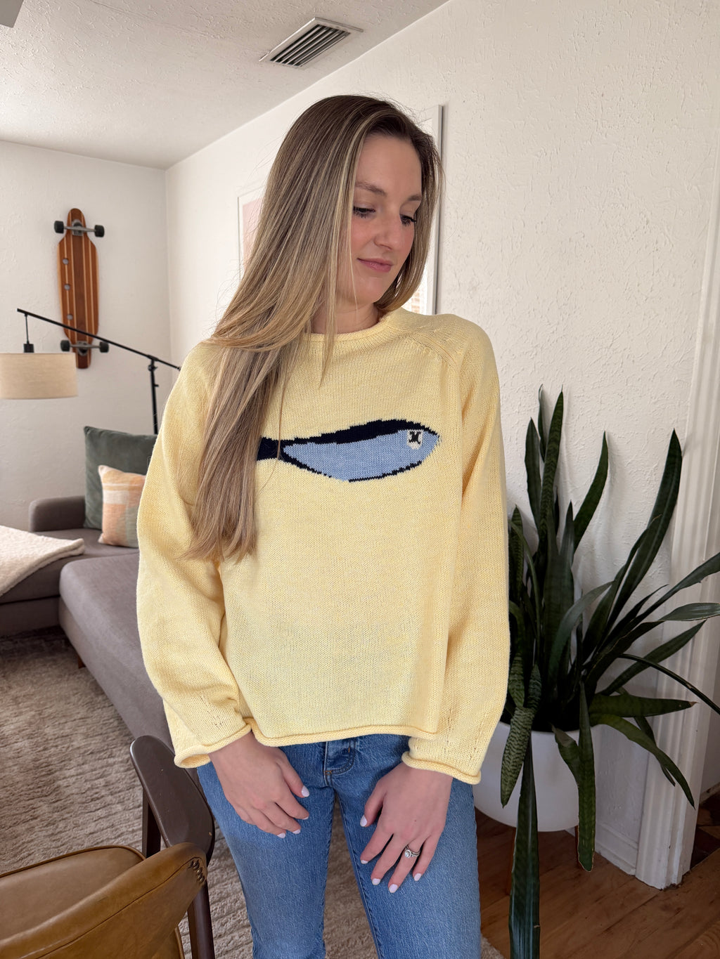 Things Between Poppy Sardine Yellow Knit Oversized Sweater