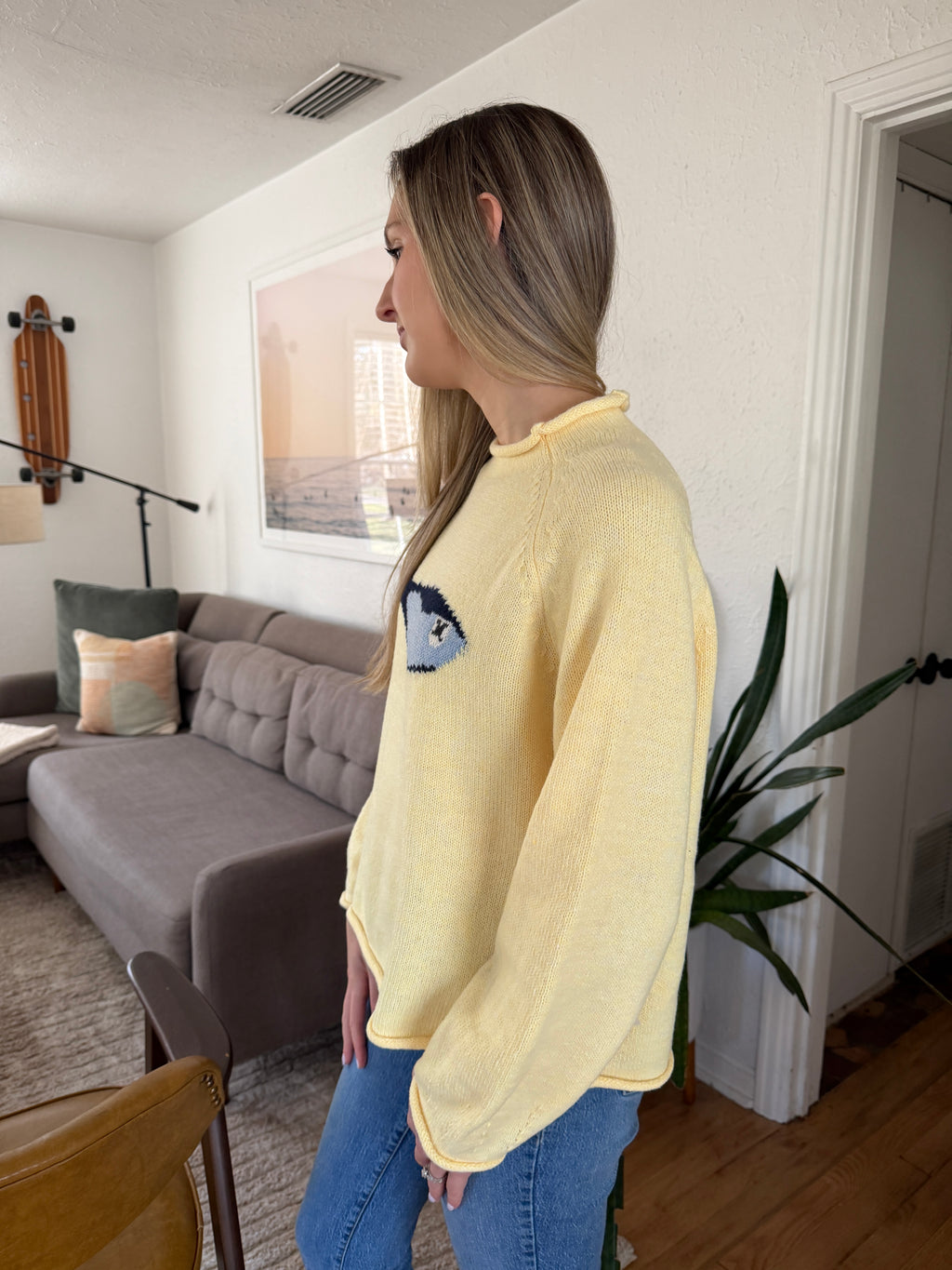 Things Between Poppy Sardine Yellow Knit Oversized Sweater