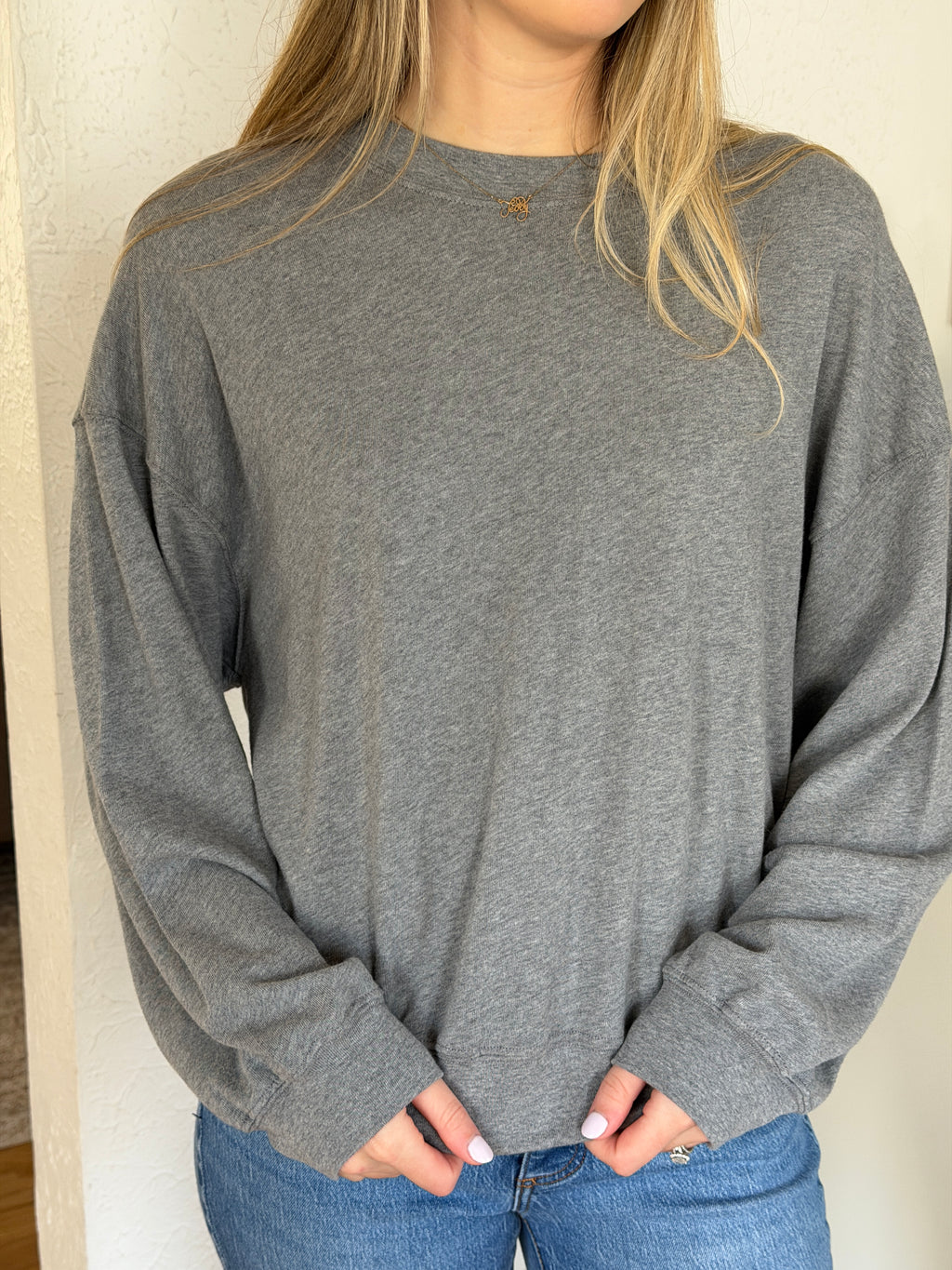 Le Bon Shoppe Cali Jersey Sweatshirt (Melange Grey)