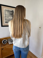 Things Between Emery Knit V-Neck Relaxed Sweater (Grey)